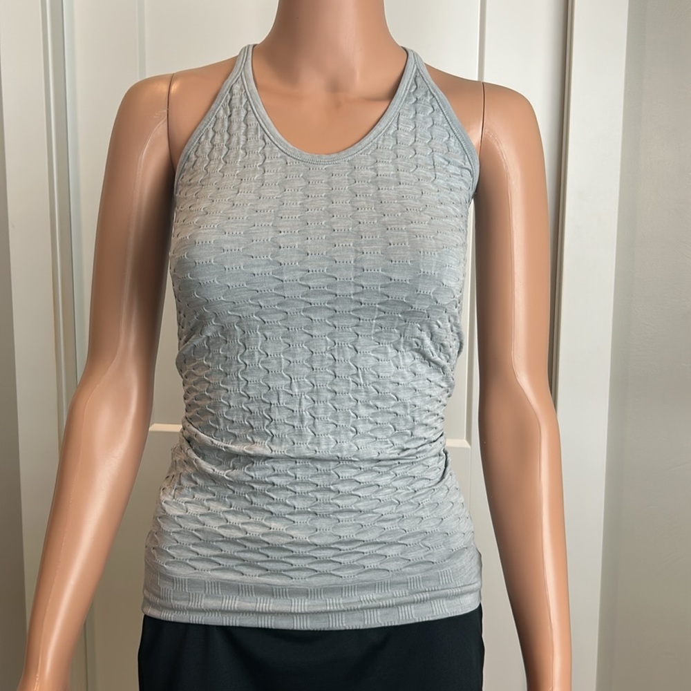 Athleta Light Gray Textured Bra